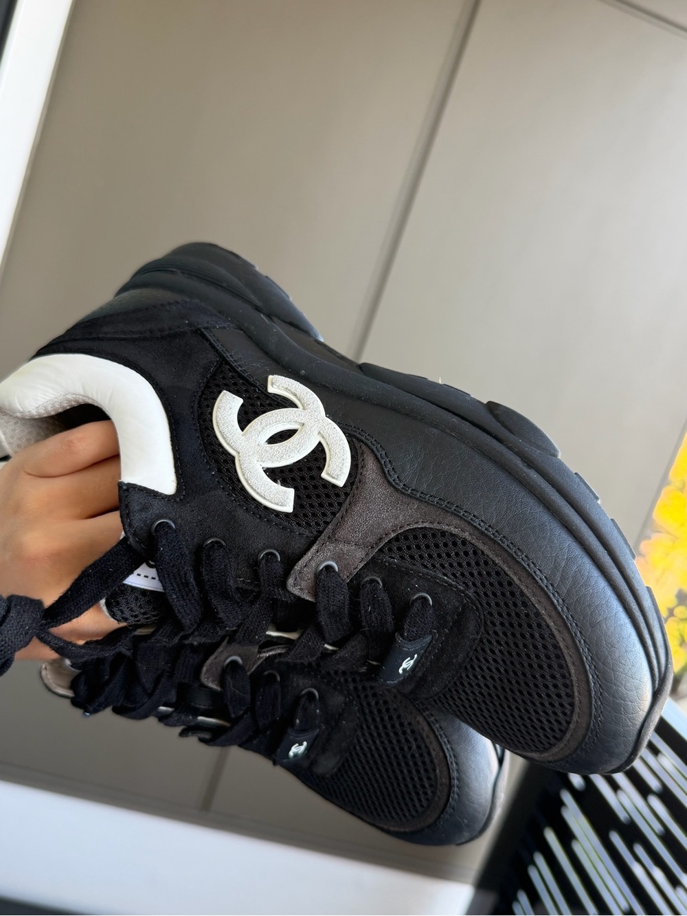 Chanel Black & White Chunky Sneakers